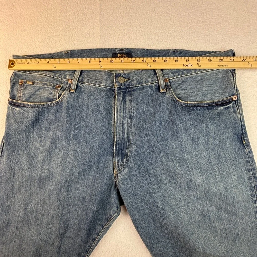 Polo Ralph Lauren Mens Straight Leg Jeans Medium Wash Denim Blue 40x30